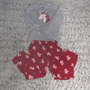 Carter's Gray and Red Unicorn Pajama Set